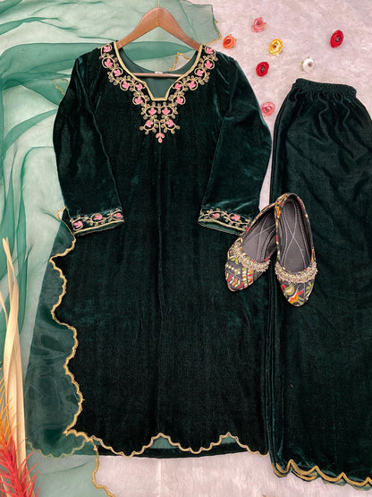 Viscose Kurtis Pent Dupatta Set For Women