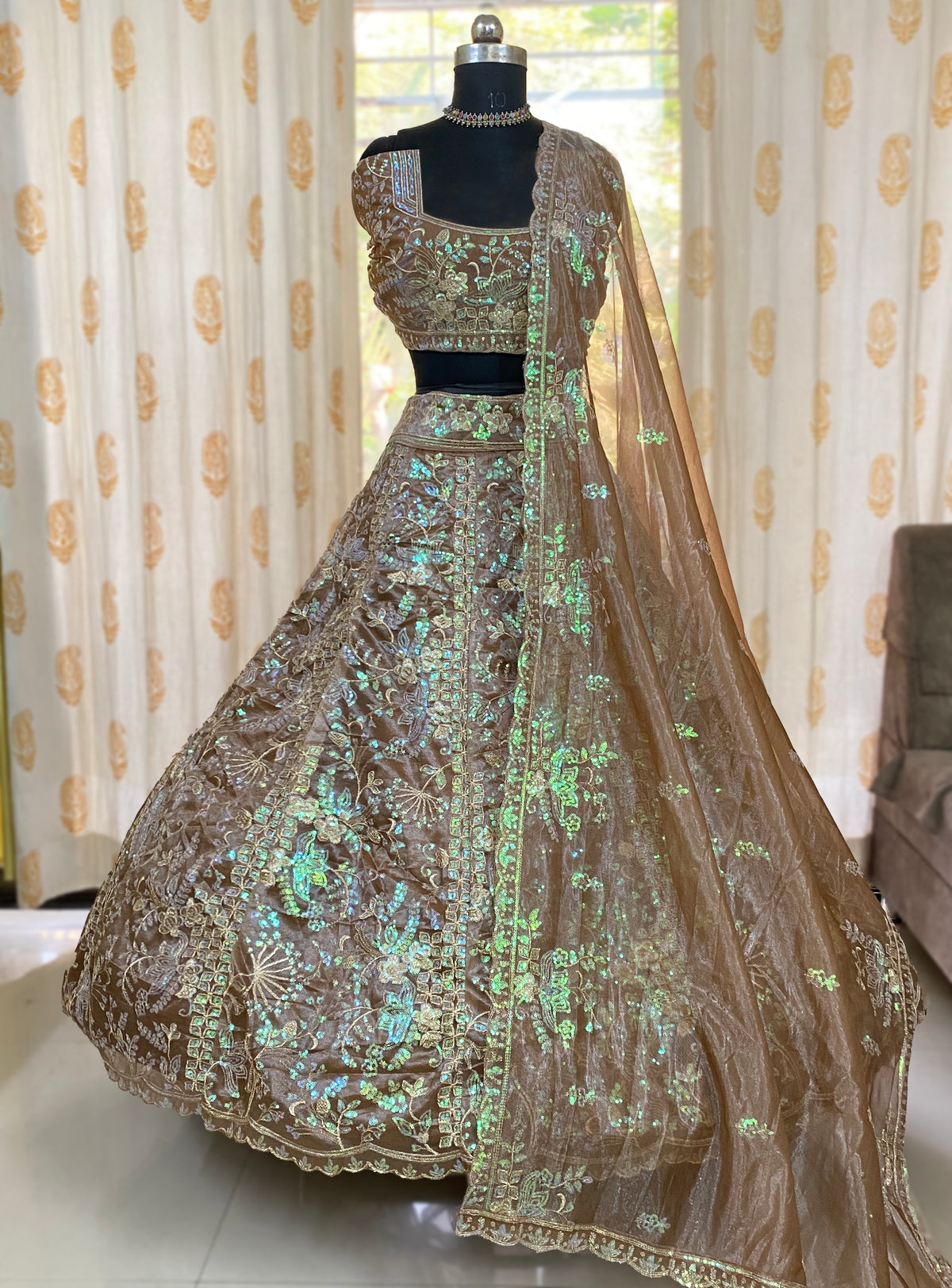 Ville Fashion Brown Lehenga Choli For Women