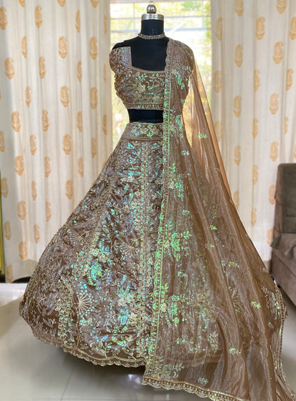 Ville Fashion Brown Lehenga Choli For Women