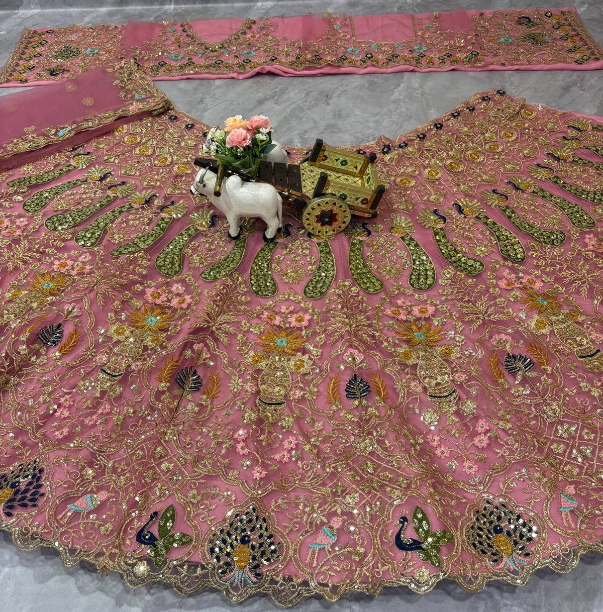 Pink Color Net Sequence Lehenga Choli