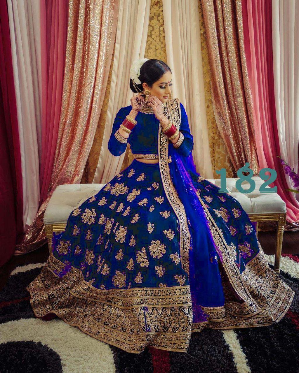 Designer Bridal Velvet Full Embroidery Lehenga Choli With Dupatta