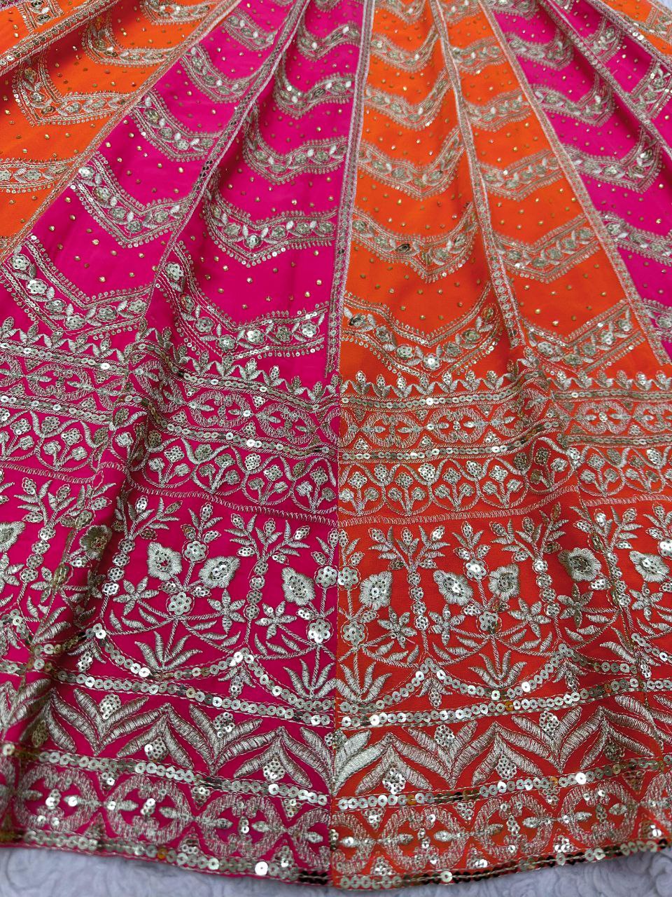 Orange Wedding Lehenga Choli for women
