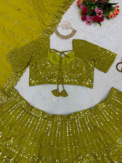 Latest Green Lehenga Choli For Wedding Wear