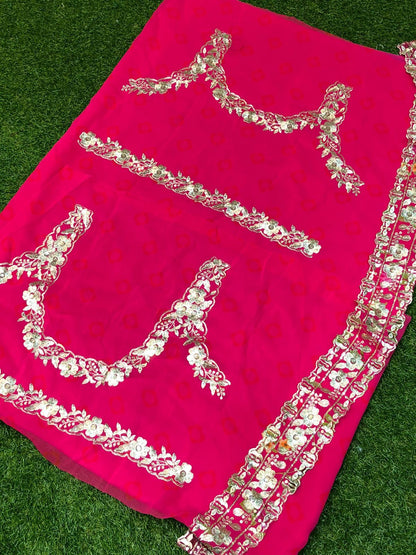 Latest Rani Georgette Printed Ruffle Lehenga Choli For Women