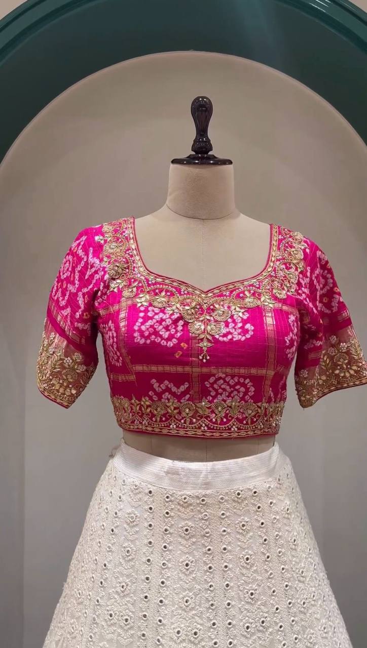 White Function Wear Georgette Lehenga for women