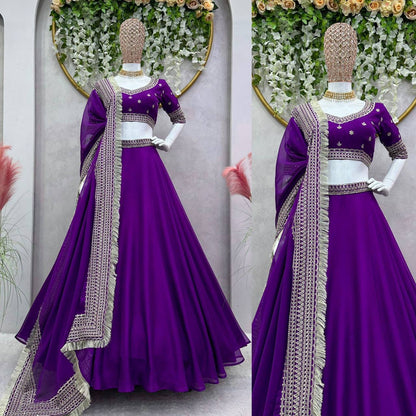Purple lehenga choli set for women