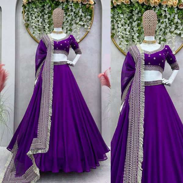 Purple lehenga choli set for women