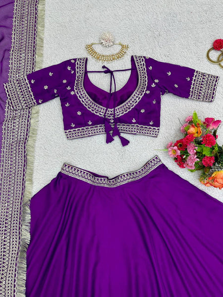 Purple lehenga choli set for women