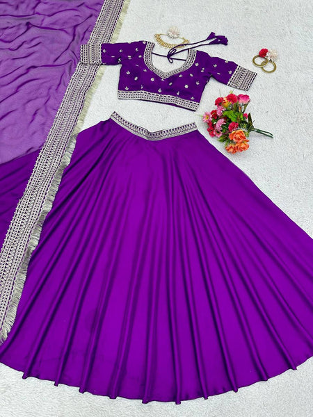 Purple lehenga choli set for women