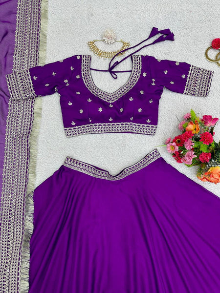 Purple lehenga choli set for women