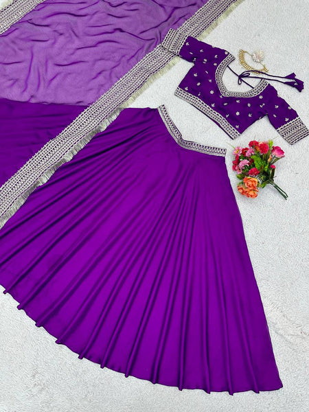 Purple lehenga choli set for women