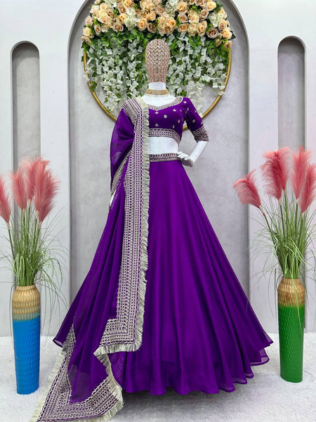 Purple lehenga choli set for women