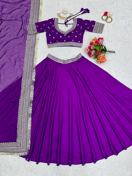 Purple lehenga choli set for women