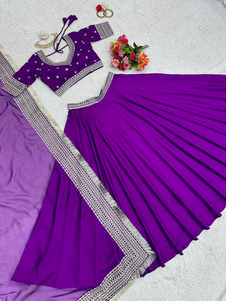 Purple lehenga choli set for women