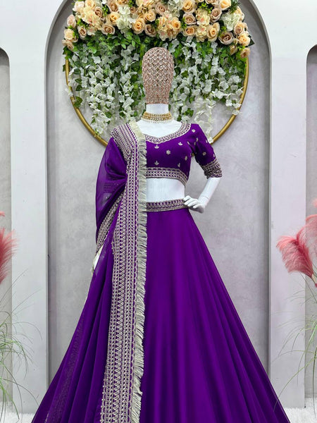 Purple lehenga choli set for women