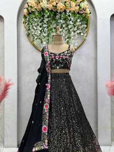 Black Lehenga choli for women Embroidery work