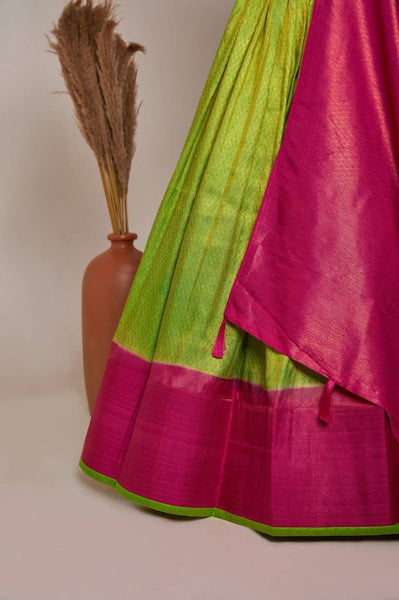 Party Wear Latest Jacquard Silk semi stitched lehega with zumkha