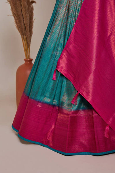 Party Wear Latest Jacquard Silk semi stitched lehega with zumkha