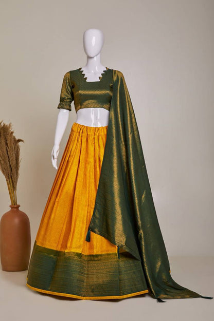 Party Wear Latest Jacquard Silk semi stitched lehega with zumkha