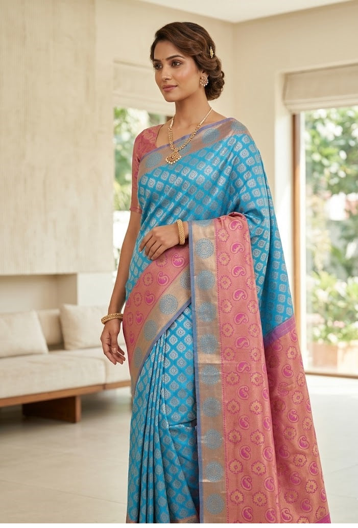 Blue Color Silk Saree