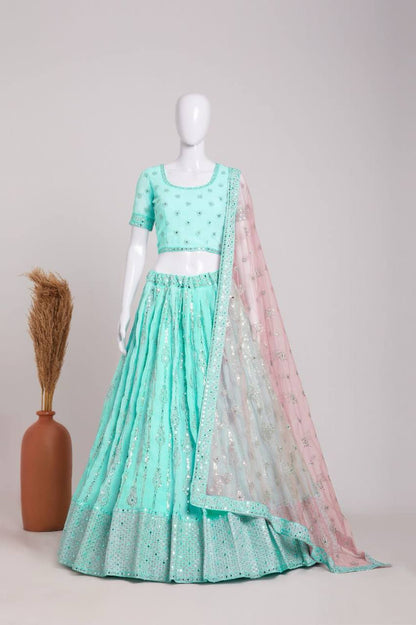 Party Wear Designer latest Georgette Embroidery Lehenga Choli