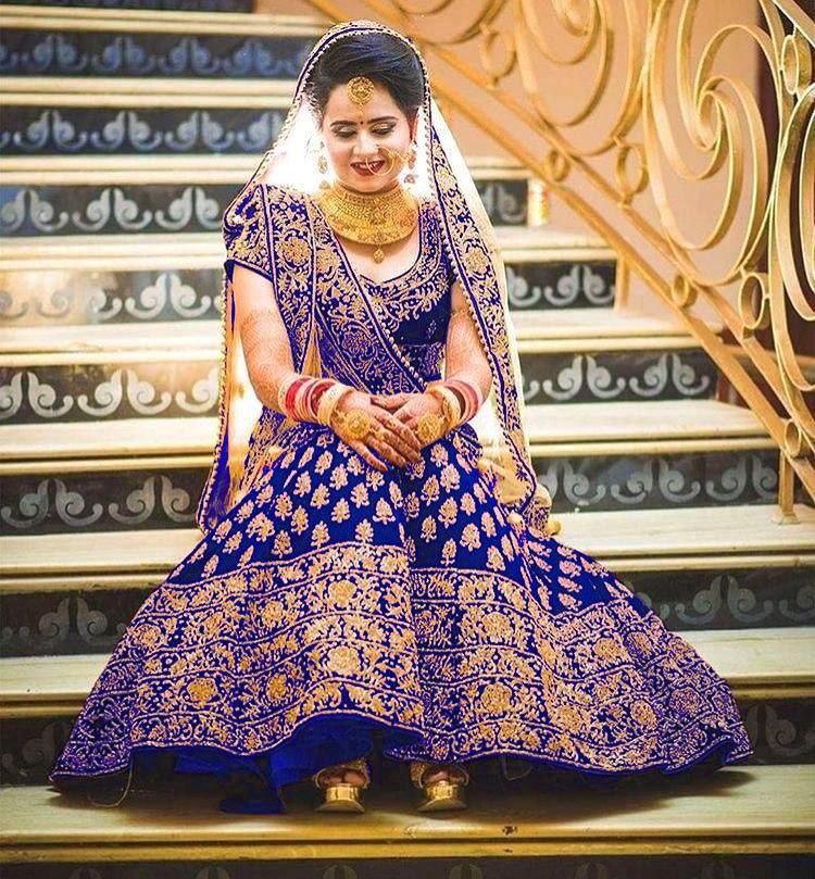 Bridal Lehenga Velvet Embroidered Work With Moti Lace Dupatta