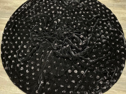 Black Sequence Work On Viscose Velvet Lehenga with dupatta