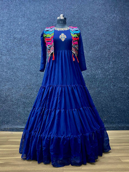 Blue Mother Daughter Gown Combo with jacket