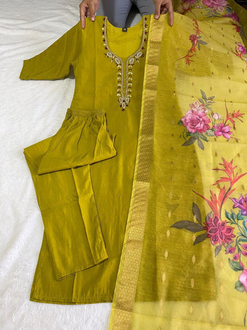 Green Ready Made Salwar suit For Women