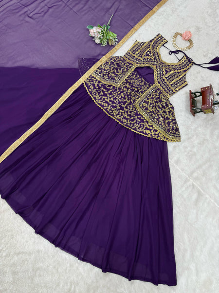 Purple Latest Georgette Lehenga Choli