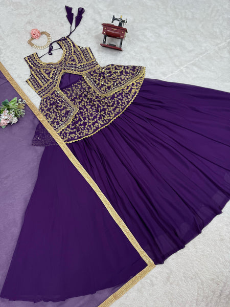 Purple Latest Georgette Lehenga Choli