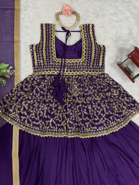 Purple Latest Georgette Lehenga Choli