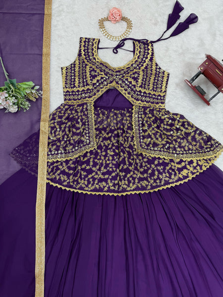 Purple Latest Georgette Lehenga Choli