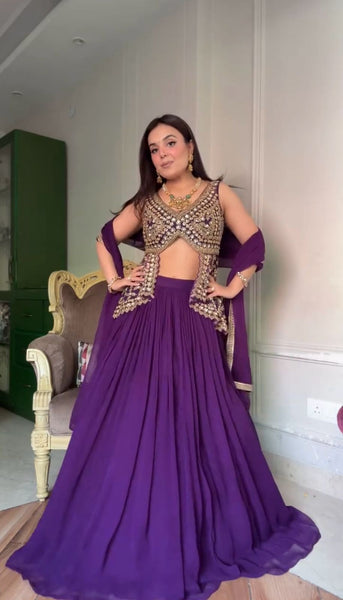 Purple Latest Georgette Lehenga Choli