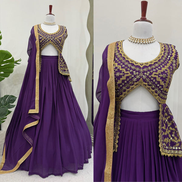 Purple Latest Georgette Lehenga Choli