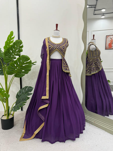 Purple Latest Georgette Lehenga Choli