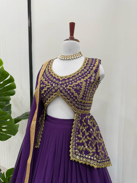 Purple Latest Georgette Lehenga Choli