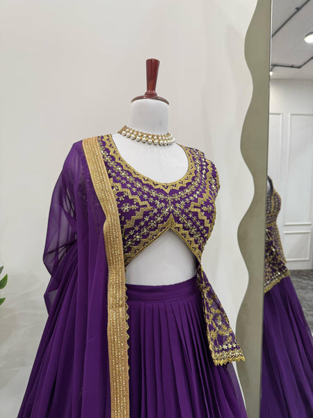 Purple Latest Georgette Lehenga Choli