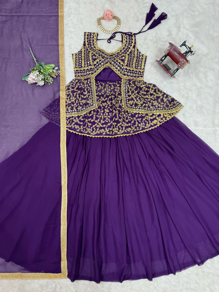 Purple Latest Georgette Lehenga Choli