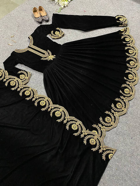 Blackvelvet Designer Party Wear Winter Collection Look Gowns Dupatta Set Read to wear