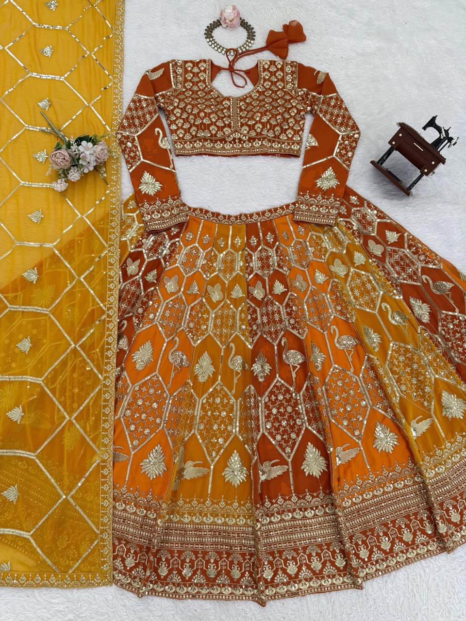 Wedding Wear Georgette Sequence Lehenga Choli