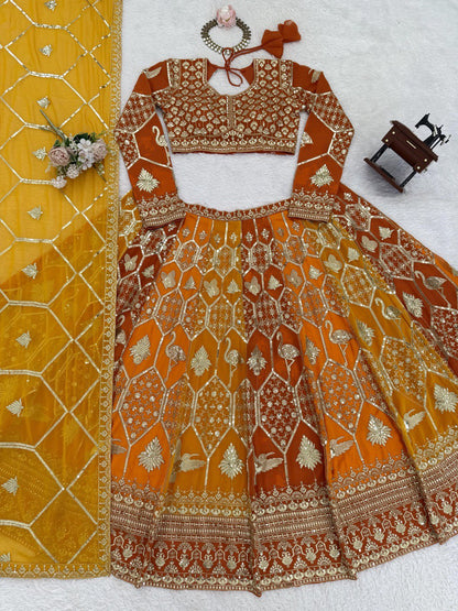 Wedding Wear Georgette Sequence Lehenga Choli