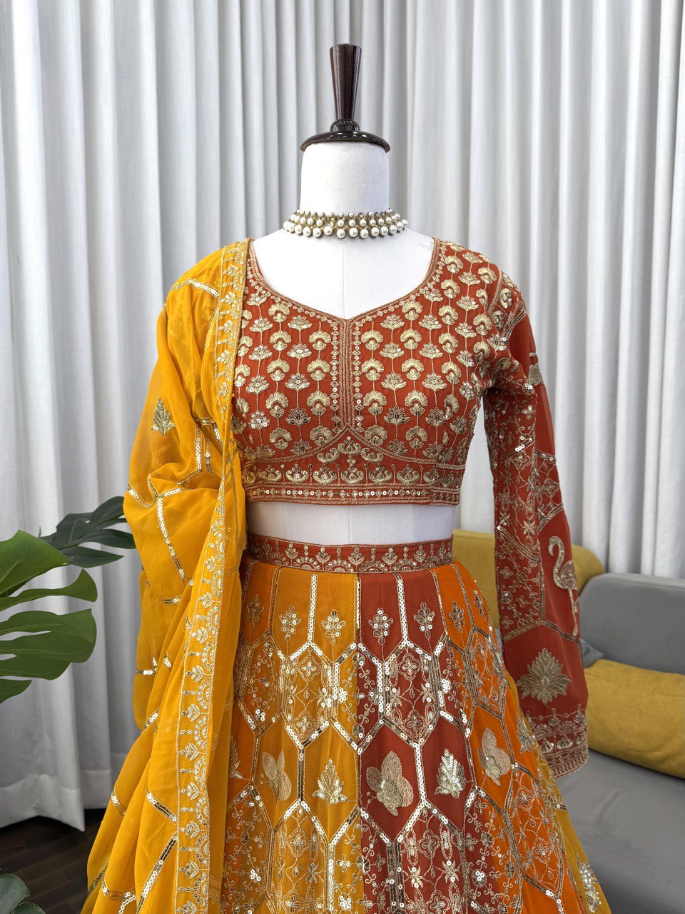 Wedding Wear Georgette Sequence Lehenga Choli