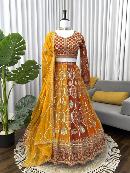 Wedding Wear Georgette Sequence Lehenga Choli