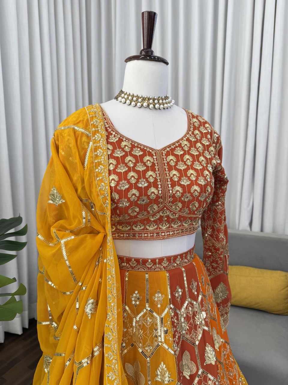 Wedding Wear Georgette Sequence Lehenga Choli