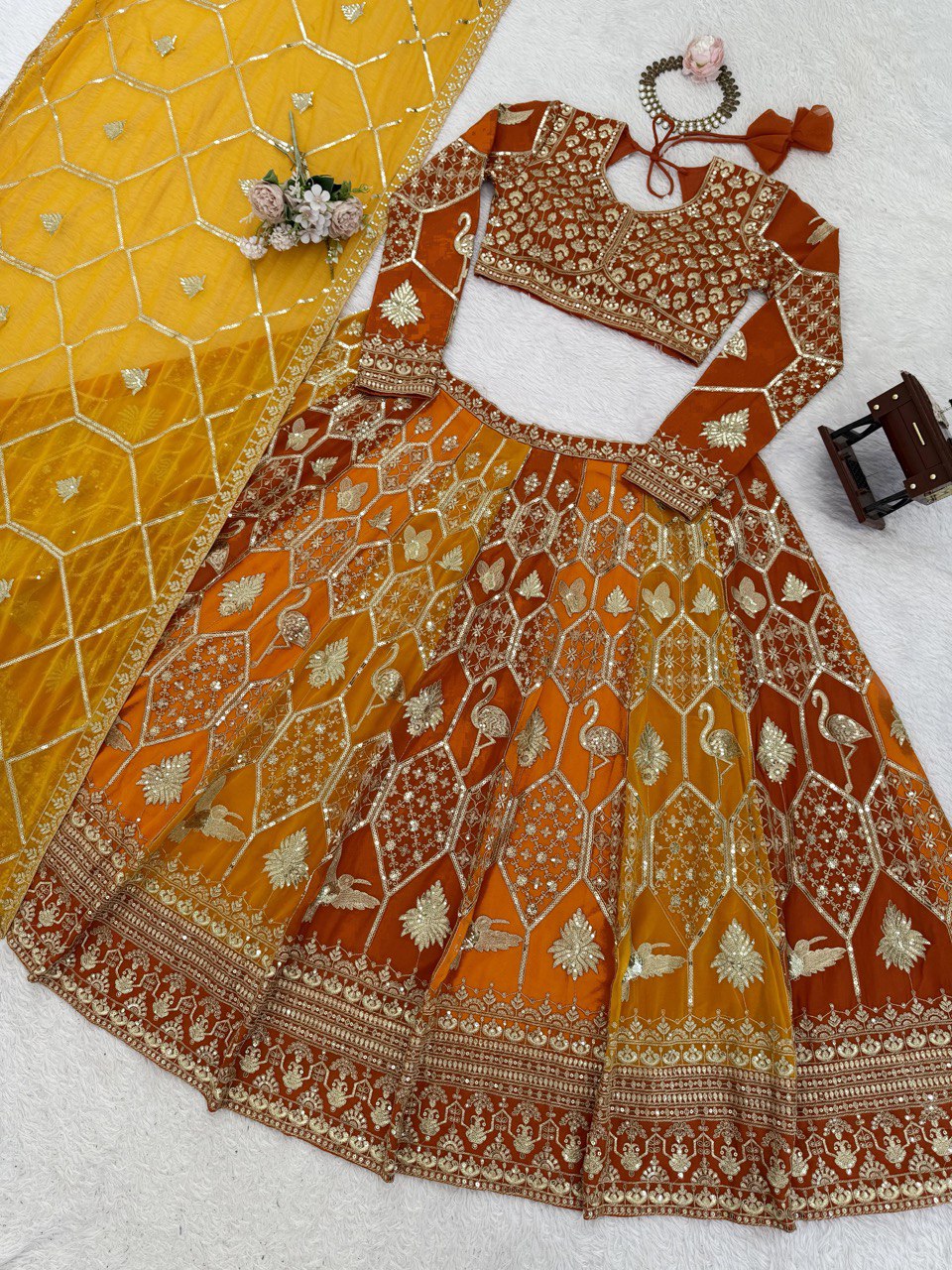 Wedding Wear Georgette Sequence Lehenga Choli