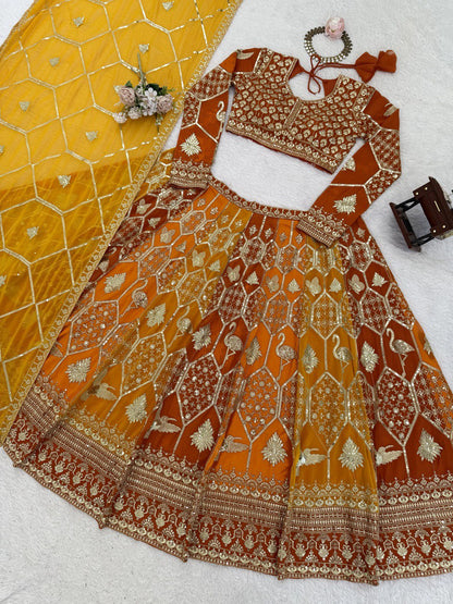 Wedding Wear Georgette Sequence Lehenga Choli