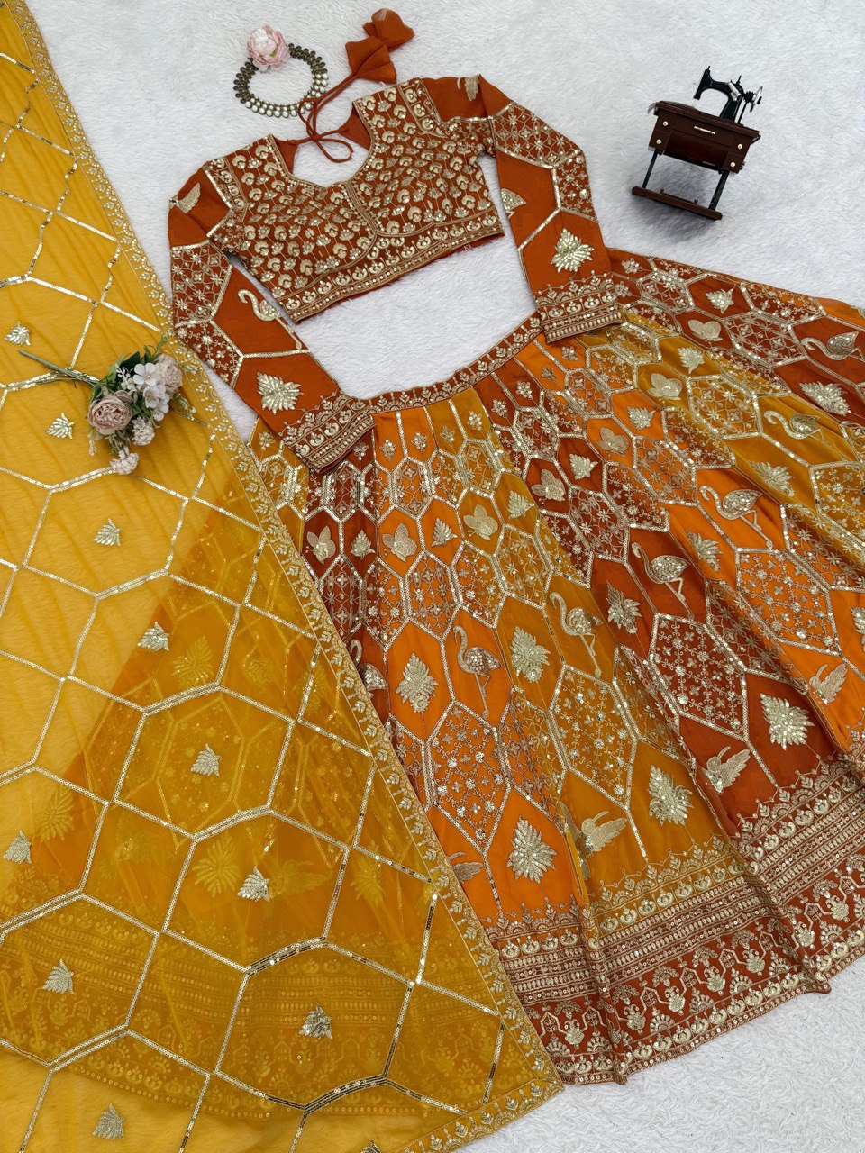 Wedding Wear Georgette Sequence Lehenga Choli