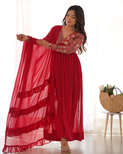 Ville Fashion Women Long Kurta Dupatta Set