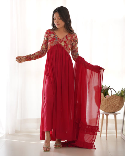 Ville Fashion Women Long Kurta Dupatta Set